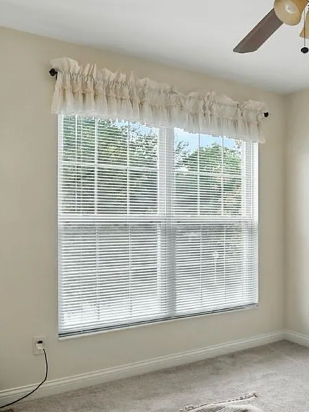Neutral white Window Valance